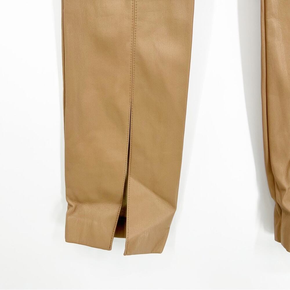 ZARA Faux Leather High Waist Slit Back Skinny Pants XS Tan‎ - Picture 5 of 7
